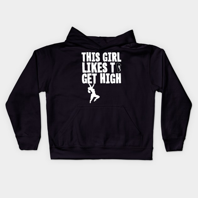 Rock Climbing - This Girl Likes To Get High Kids Hoodie by thingsandthings